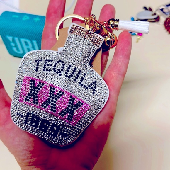 Tequila Bag Charm/Keychain Bling Crystals New Lg 4” x 3” - Picture 2 of 8
